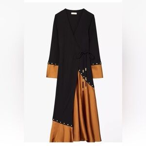 EUC Tory Burch Mixed Material Wrap Dress Sz. Lg